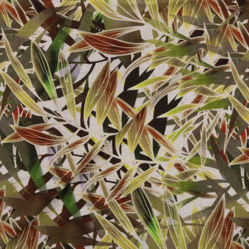 POPELINE LIN/VISCOSE IMPRIMÉ SAFARI - OLIVE