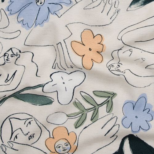 TOILE DE VISCOSE, LIN ET COTON - FLORAL FEMME