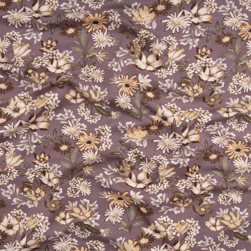 TRICOT FRANÇAIS DE BAMBOU FLEURS - MAUVE