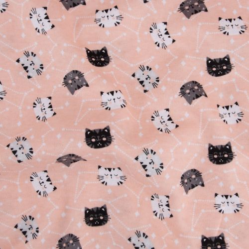 FLANNELETTE KITTEN CONSTELLATION - BLUSH