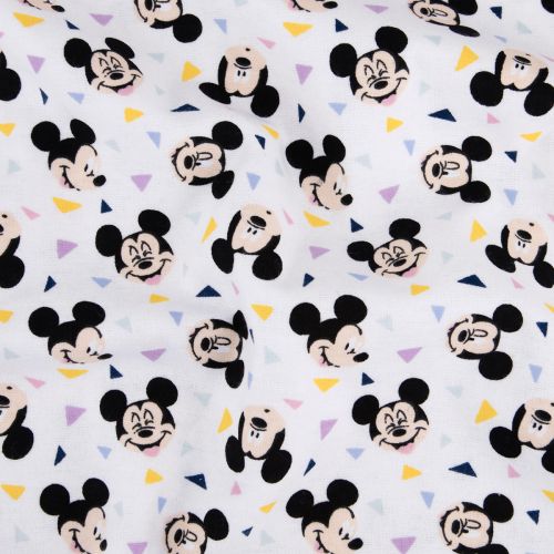 FLANNELETTE MICKEY CONFETTI TOSS - BLANC