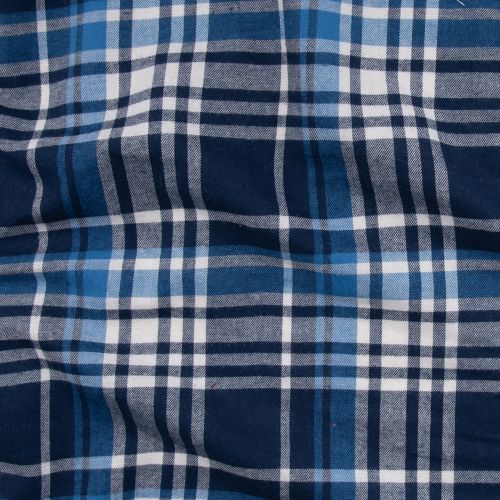 FLANNELETTE DE COTON À CARREAUX COMFORT - BLEU