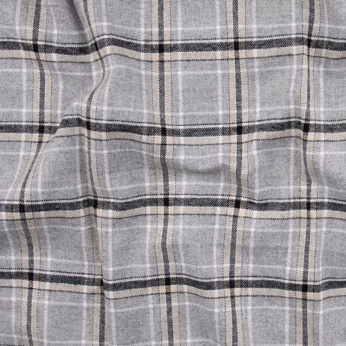 FLANNELETTE DE COTON À CARREAUX COMFORT - GRIS