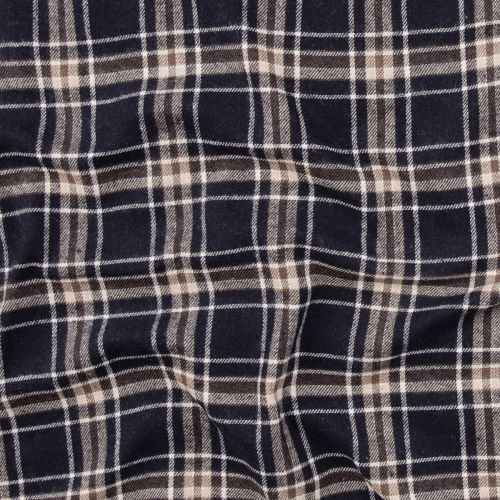 FLANNELETTE DE COTON À CARREAUX COMFORT - MARINE