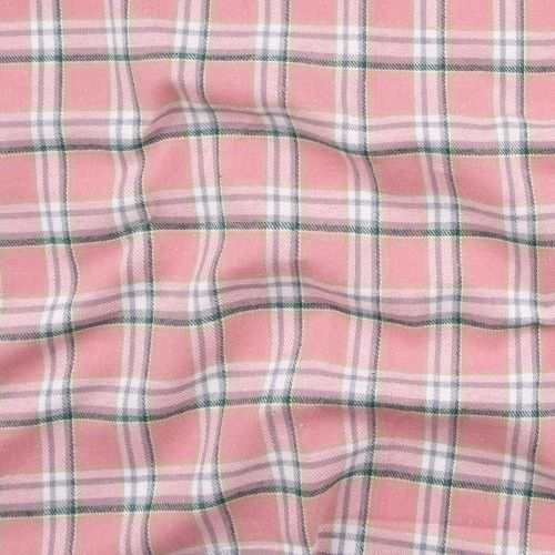 FLANNELETTE DE COTON À CARREAUX COMFORT - ROSE