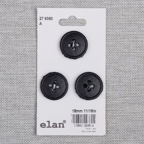 BOUTON ELAN - 18 MM 4 TROUS NOIR - ENS3