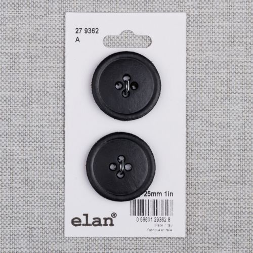 BOUTON ELAN - 25 MM 4 TROUS NOIR - ENS2