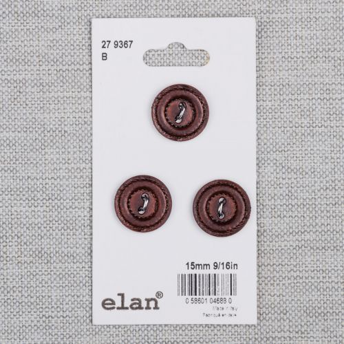 BOUTON ELAN - 15 MM 2 TROUS BRUN - ENS3
