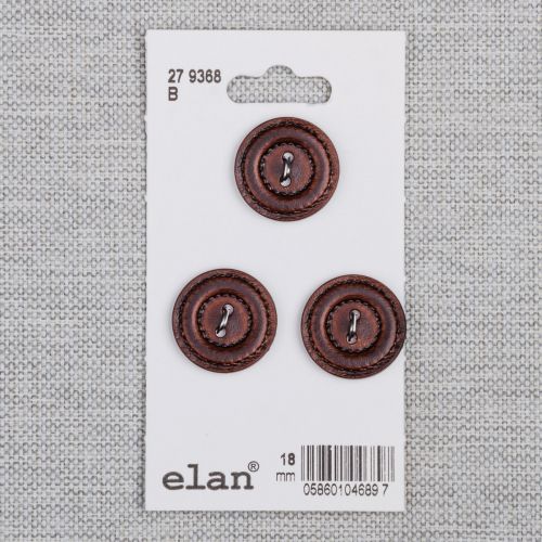 BOUTON ELAN - 18 MM 2 TROUS BRUN - ENS3
