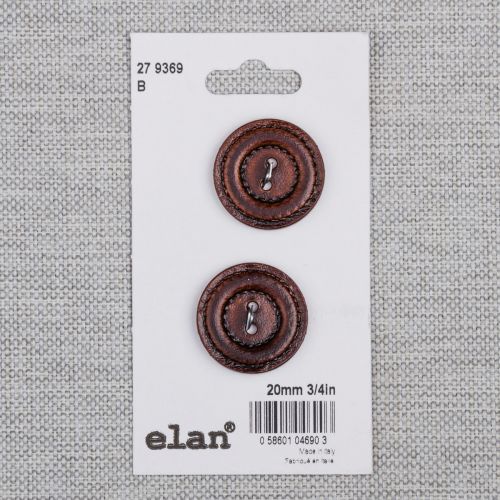 BOUTON ELAN - 20 MM 2 TROUS BRUN - ENS2