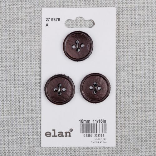 BOUTON ELAN - 18 MM 4 TROUS BRUN PALE - ENS3