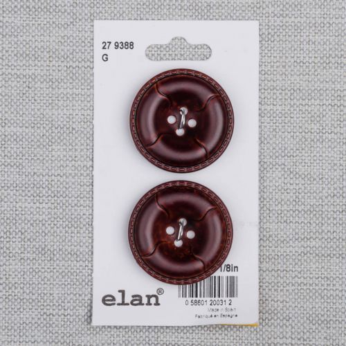 BOUTON ELAN - 28 MM 4 TROUS BRUN FONCE - ENS2
