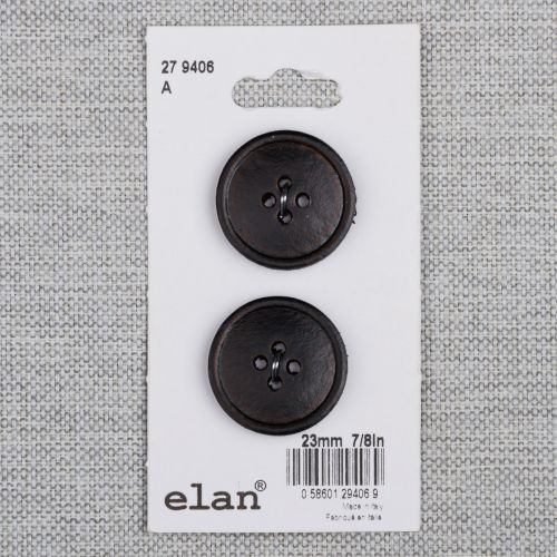 BOUTON ELAN - 23 MM 4 TROUS BRUN FONCE - ENS2