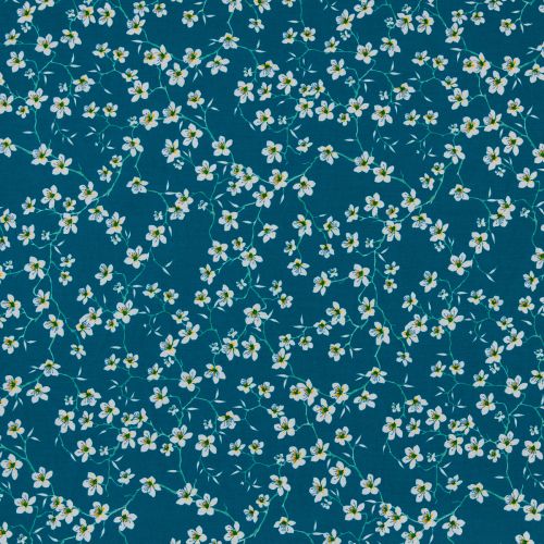TISSU DÉCO AMANDIER - BLEU