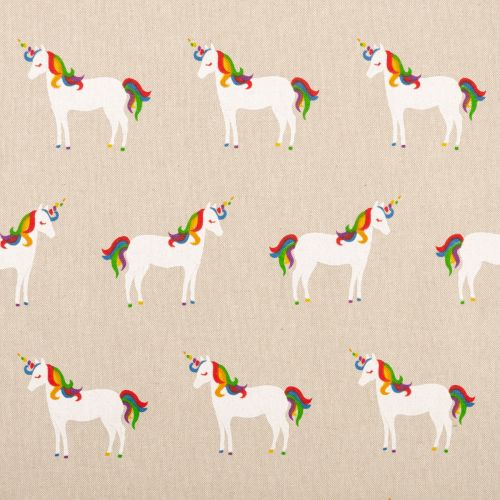 TISSU DÉCO UNICORN COLORFUL - LIN