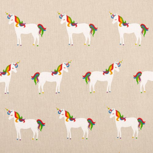 TISSU DÉCO UNICORN COLORFUL - LIN