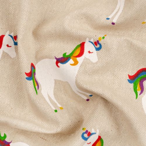 TISSU DÉCO UNICORN COLORFUL - LIN