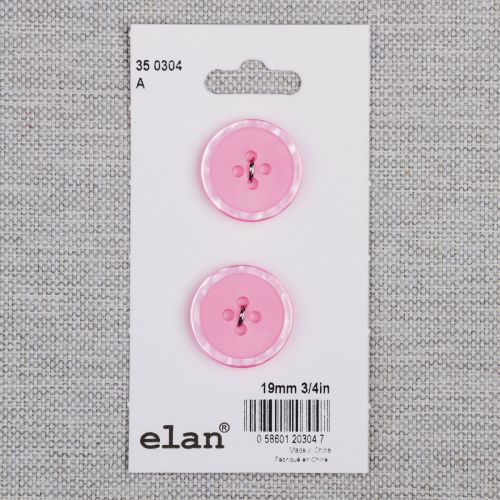 BOUTON ELAN - 19 MM 4 TROUS ROSE - ENS2