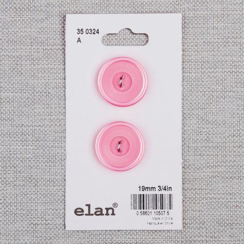 BOUTON ELAN - 19 MM 2 TROUS ROSE - ENS2