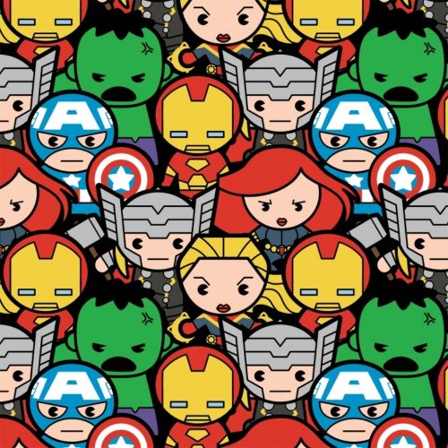 COTON KAWAII MARVEL PAR  POUR CAMELOT - AVENGERS ASSEMBLE MULTI