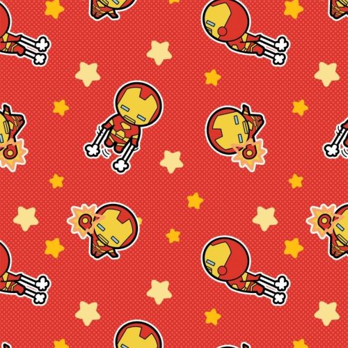 COTON KAWAII MARVEL PAR  POUR CAMELOT - IRON MAN ROUGE