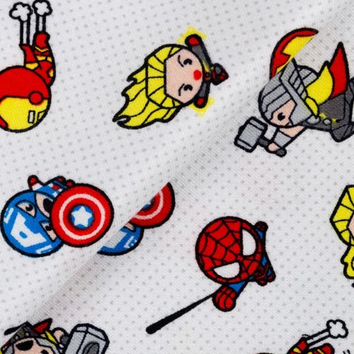 FLANELLETTE DE BAMBOU KAWAII MARVEL PAR CAMELOT - PETITS AVENGERS BLANC