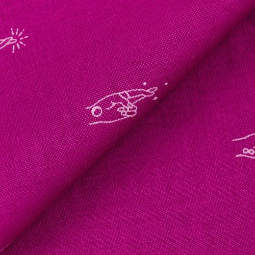 COTON LUCKY CHARM PAR GHAZAL RAZAVI POUR FIGO - FINGERS CROSSED FUSCHIA