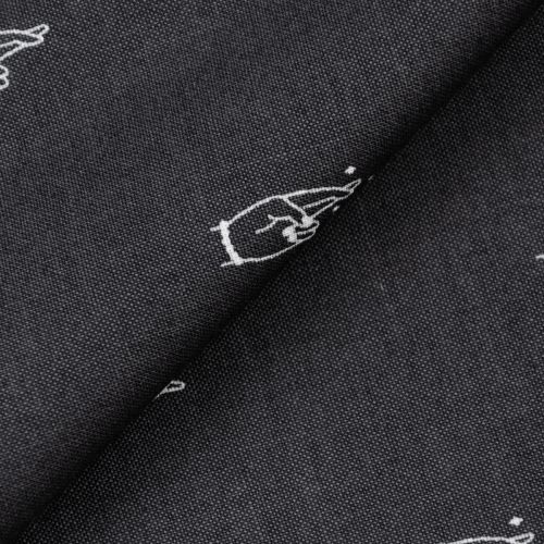 COTON LUCKY CHARM PAR GHAZAL RAZAVI POUR FIGO - FINGERS CROSSED CHARCOAL