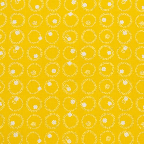 COTON LUCKY CHARM PAR GHAZAL RAZAVI POUR FIGO - FOUR LEAF CLOVER JAUNE