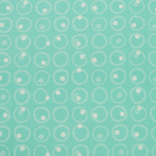 COTON LUCKY CHARM PAR GHAZAL RAZAVI POUR FIGO - FOUR LEAF CLOVER TURQUOISE