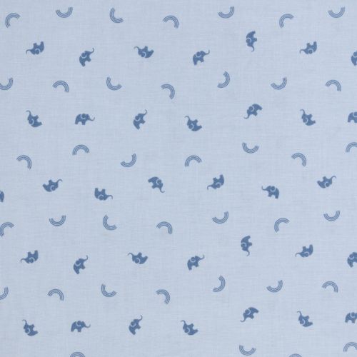 COTON LUCKY CHARM PAR GHAZAL RAZAVI POUR FIGO - ELEPHANT BLEU