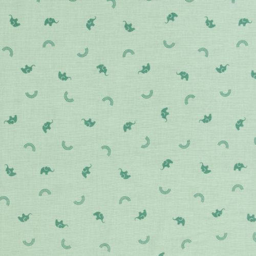 COTON LUCKY CHARM PAR GHAZAL RAZAVI POUR FIGO - ELEPHANT VERT