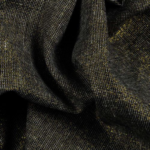 POPELINE DE COTON LIN ESSEX YARN DYED METALLIC PAR ROBERT KAUFMAN - NOIR