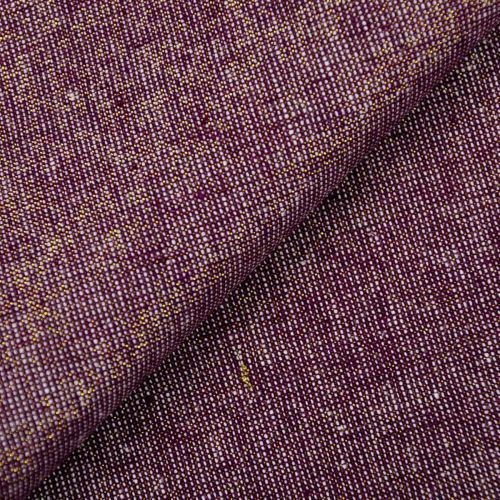 POPELINE DE COTON LIN ESSEX YARN DYED METALLIC PAR ROBERT KAUFMAN - BOURGOGNE