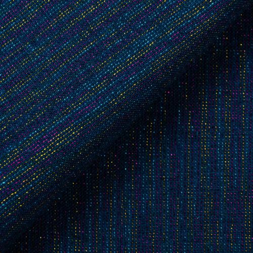 POPELINE DE COTON LIN ESSEX YARN DYED METALLIC PAR ROBERT KAUFMAN - MARINE