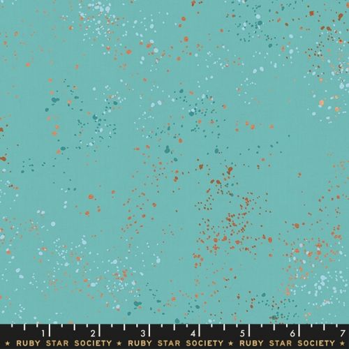 COTON SPECKLED PAR RASHIDA COLEMAN HALE POUR RUBY STAR SOCIETY - TURQUOISE