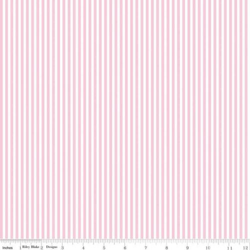 COTON RAYURES 1/8 PO PAR RILEY BLAKE - PIVOINE