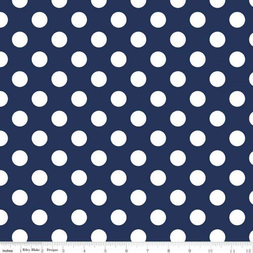 COTON MEDIUM DOTS PAR RILEY BLAKE -  MARINE