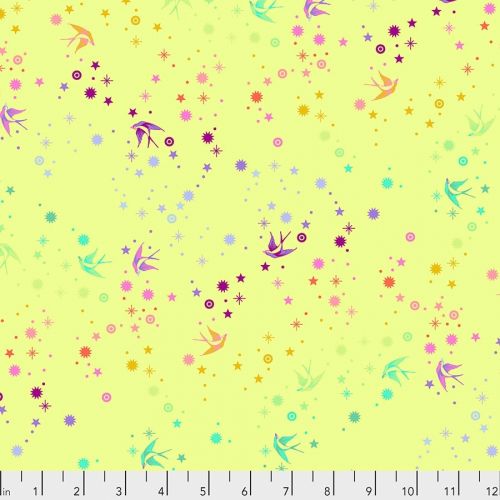 COTON TULA'S TRUE COLORS PAR TULA PINK POUR FREESPIRIT - FAIRY DUST LIME