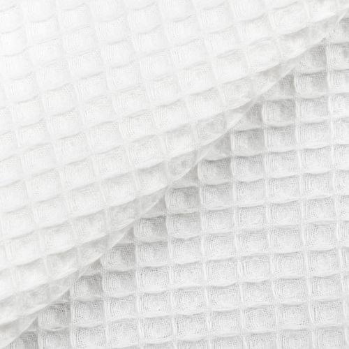COTON GAUFFRÉ NID D'ABEILLE - BLANC