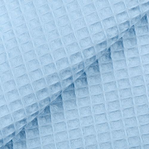 COTON GAUFFRÉ NID D'ABEILLE - CIEL