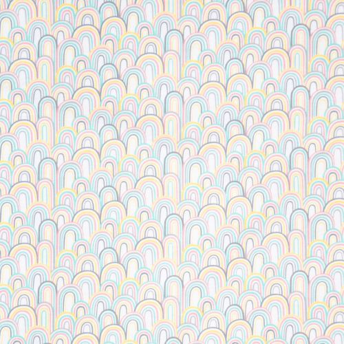 FLANNELETTE SMALL AND MIGHTY PAR ANGELA NICKEAS POUR 3WISHES - RAINBOWS BLANC