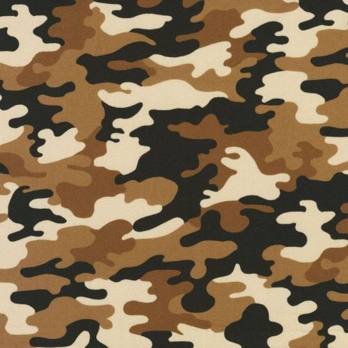 COTON CAMO PAR ROBERT KAUFMAN - ARMÉE BRUN