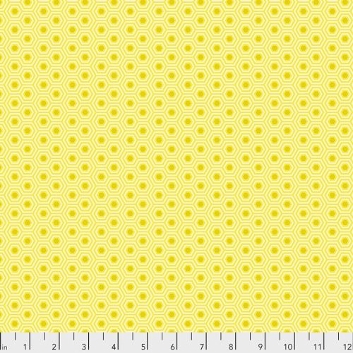 COTON TULA'S TRUE COLORS PAR TULA PINK POUR FREESPIRIT - HEXY SUNSHINE