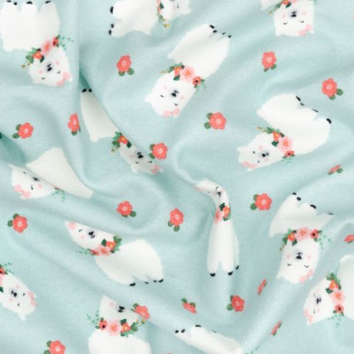 FLANNELETTE JUVENILE FLANNEL PAR ECHO PARK PAPER CO. POUR RILEY BLAKE - LLAMAS MENTHE
