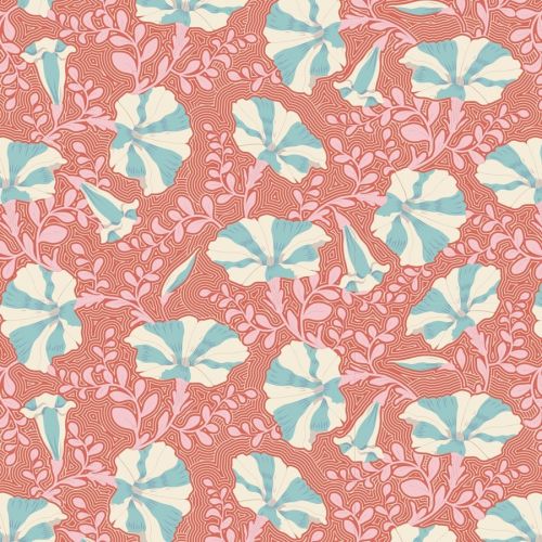 COTON SUMMER GARDENLIFE PAR TILDA - STRIPED PETUNIA CORAIL