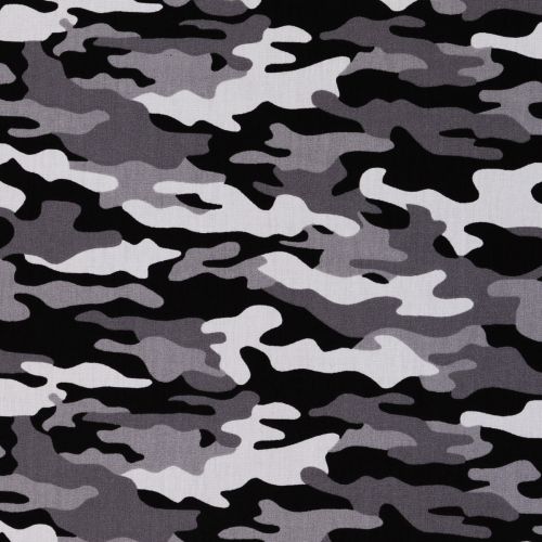 POPELINE DE COTON PAR POPPY - CAMOUFLAGE GREY