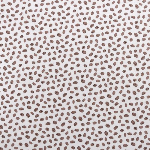 1M DE COTON PRÉCOUPÉ - GRAINS DE CAFÉ CRÈME