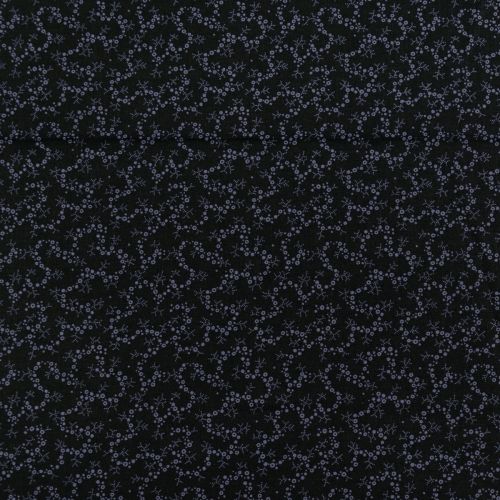 1M DE COTON PRÉCOUPÉ - MINI MOTIF FLORAL MARINE