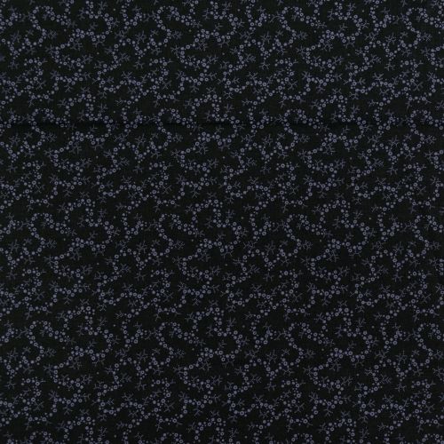 1M DE COTON PRÉCOUPÉ - MINI MOTIF FLORAL MARINE